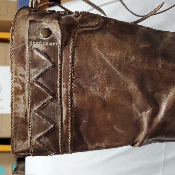 Corral distressed tall low heel leather boots brown - Picture 5 of 12